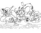 coloriage diddl a la baignade